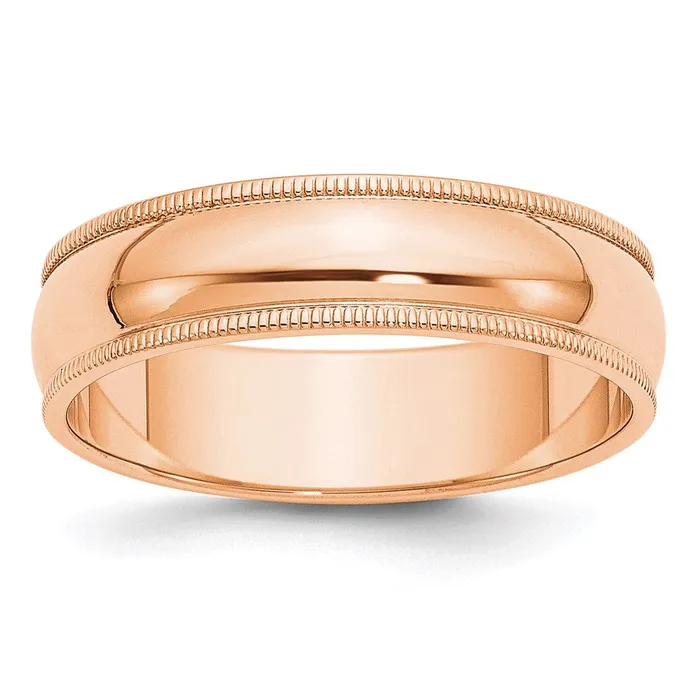 Rings Goldia Solid 18K Yellow Gold Rose Gold 6mm Milgrain Half Round MensWomens Wedding Band Ring Size 135 Rings Goldia Solid 18K Yellow Gold Rose Gold 6mm Milgrain Half Round MensWomens Wedding Band Ring Size 135