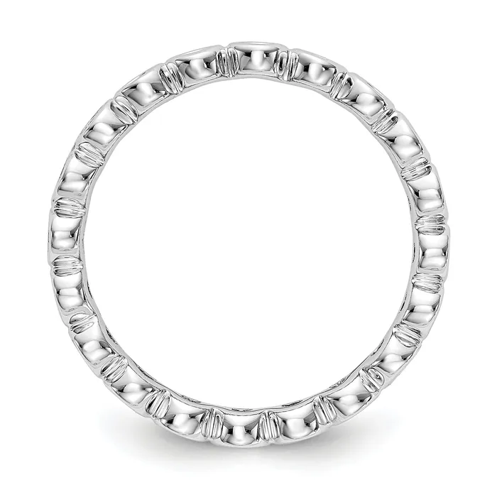 Rings Goldia Solid Real 14k White Gold Polished 12ct Bezel Set CZ Eternity Wedding Band Ring