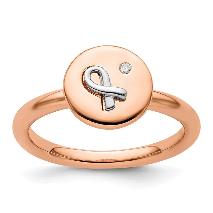 Rings Goldia Sterling Silver 14k Rose u0026 White plated Stackable Expressions Diamond Ring Rings Goldia Sterling Silver 14k Rose u0026 White plated Stackable Expressions Diamond Ring