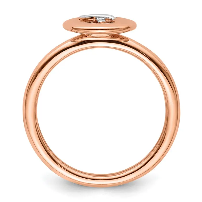 Rings Goldia Sterling Silver 14k Rose u0026 White plated Stackable Expressions Diamond Ring
