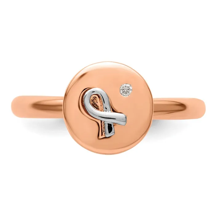 Rings Goldia Sterling Silver 14k Rose u0026 White plated Stackable Expressions Diamond Ring
