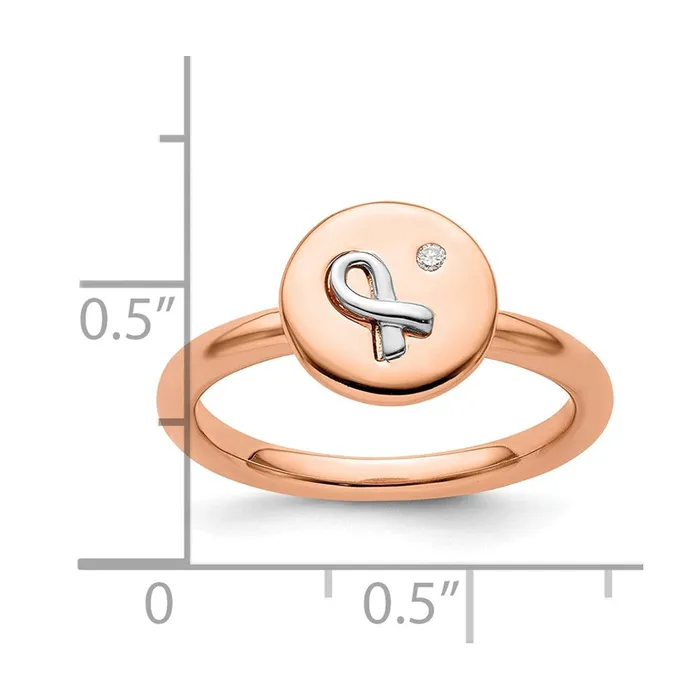 Rings Goldia Sterling Silver 14k Rose u0026 White plated Stackable Expressions Diamond Ring