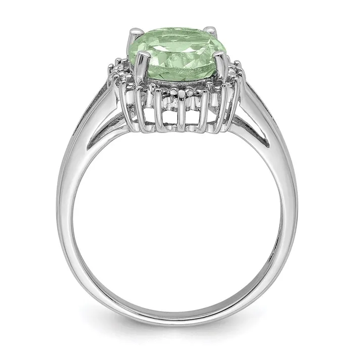 Rings Goldia Sterling Silver Rhodium Green Quartz u0026 Diamond Ring