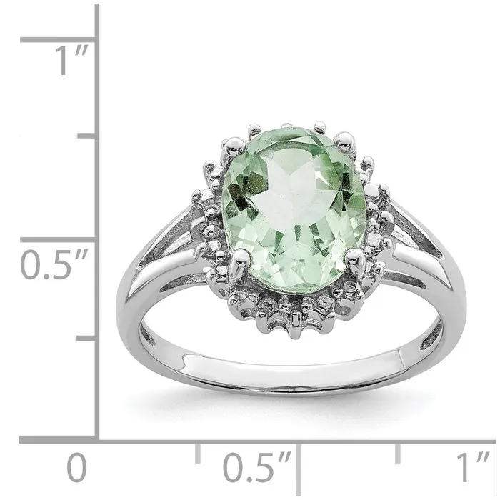Rings Goldia Sterling Silver Rhodium Green Quartz u0026 Diamond Ring