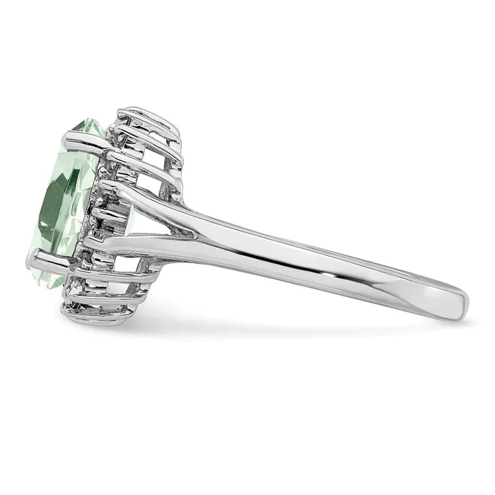 Rings Goldia Sterling Silver Rhodium Green Quartz u0026 Diamond Ring