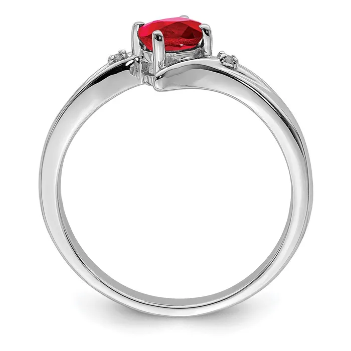 Rings Goldia Sterling Silver Rhodiumplated Ruby and Diamond Ring