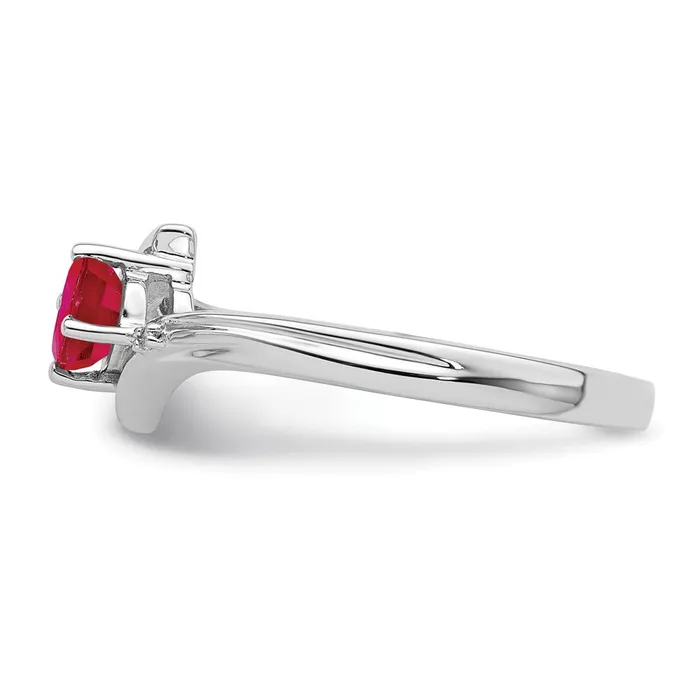 Rings Goldia Sterling Silver Rhodiumplated Ruby and Diamond Ring