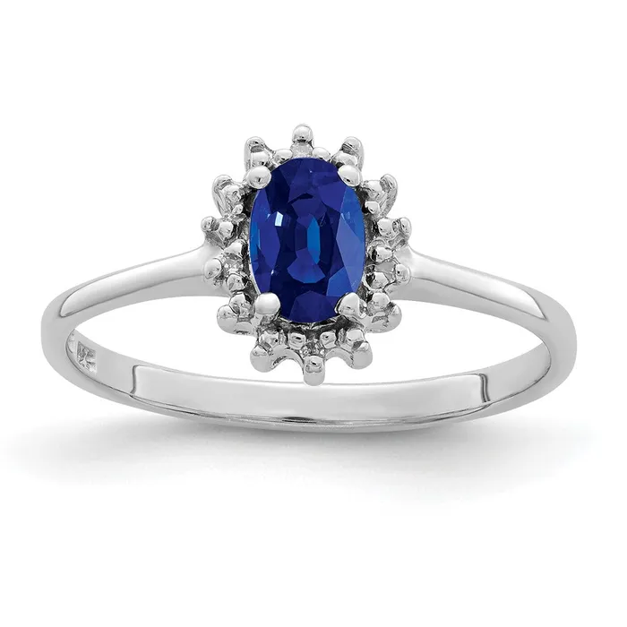 Rings Goldia Sterling Silver Rhodiumplated Sapphire Diamond Ring