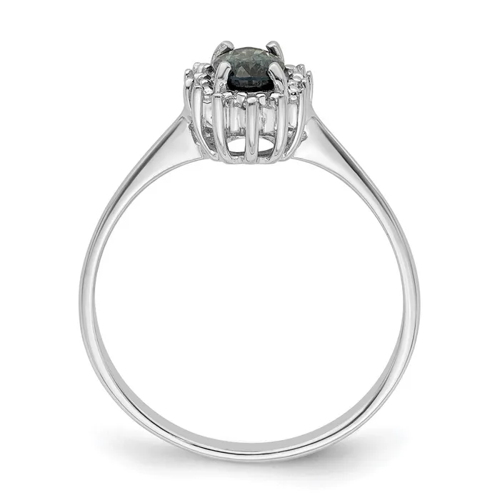 Rings Goldia Sterling Silver Rhodiumplated Sapphire Diamond Ring