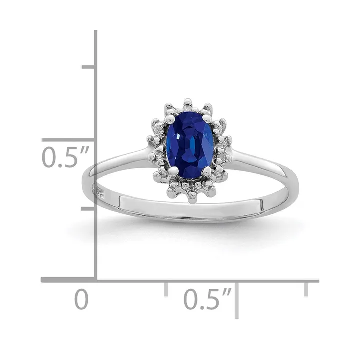Rings Goldia Sterling Silver Rhodiumplated Sapphire Diamond Ring