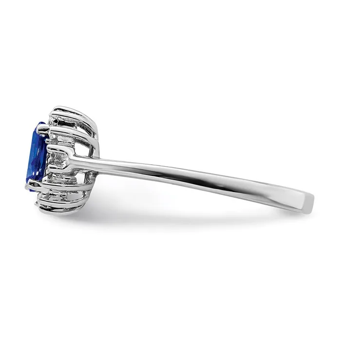 Rings Goldia Sterling Silver Rhodiumplated Sapphire Diamond Ring