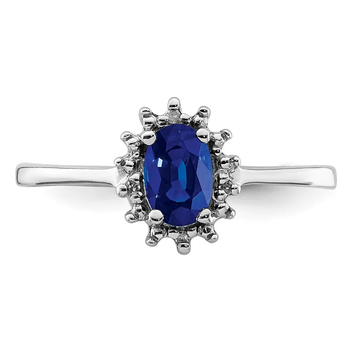 Rings Goldia Sterling Silver Rhodiumplated Sapphire Diamond Ring