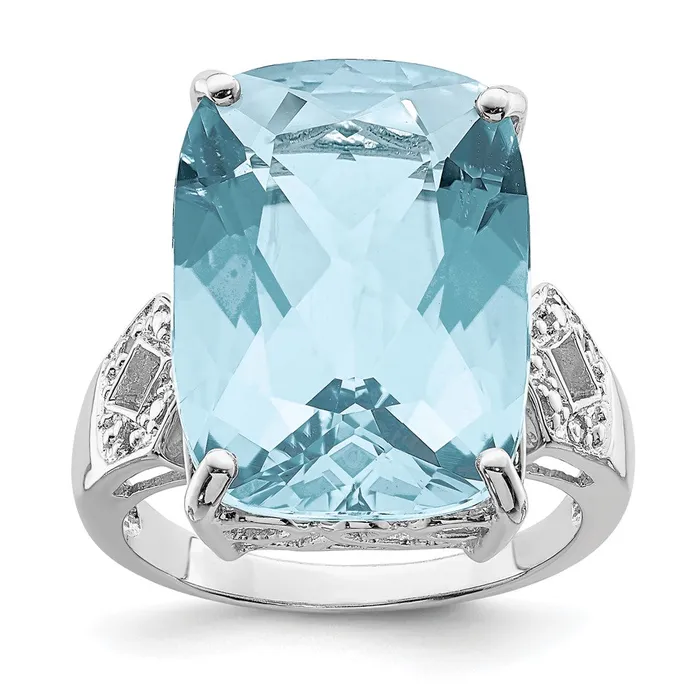 Rings Goldia Sterling Silver Rhodium Sky Blue Topaz u0026 Diamond Ring