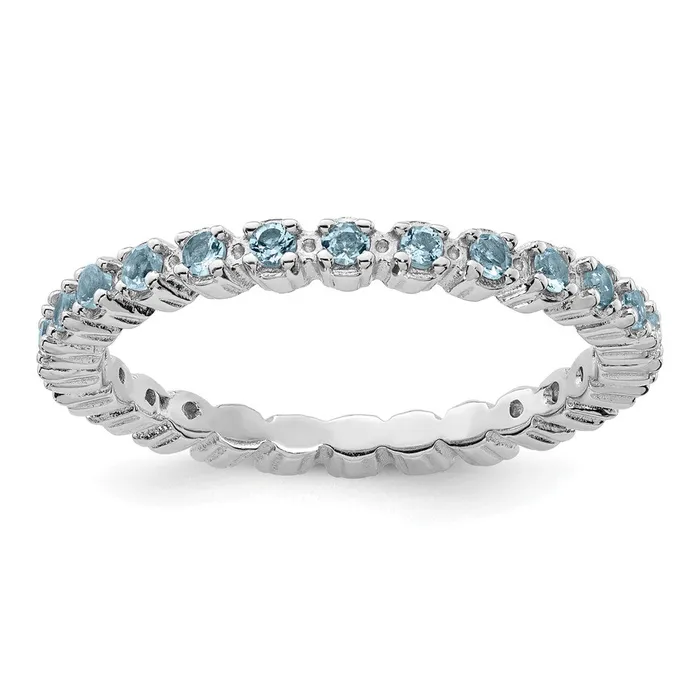 Rings Goldia Sterling Silver Stackable Expressions Aquamarine Ring