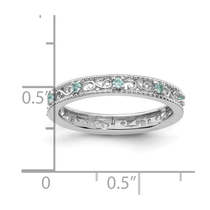 Rings Goldia Sterling Silver Stackable Expressions Aquamarine Ring