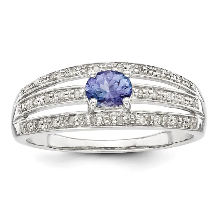 Rings Goldia Sterling Silver Tanzanite u0026 Diamond Ring