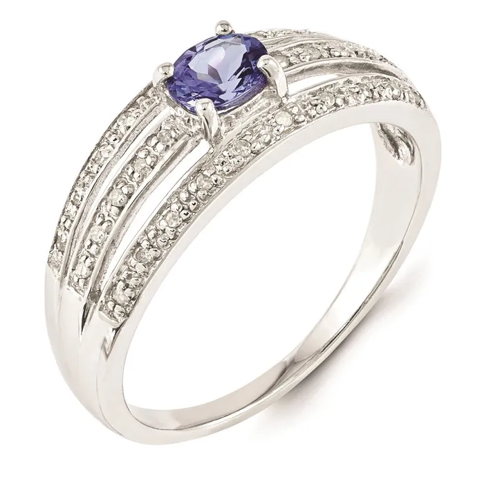 Rings Goldia Sterling Silver Tanzanite u0026 Diamond Ring