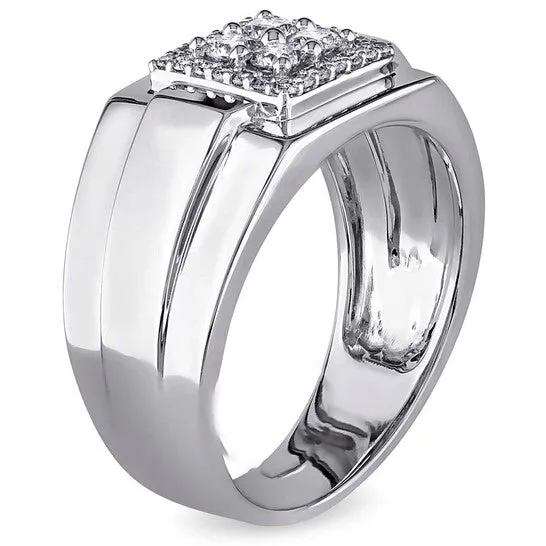 Rings JMS always Original Amour White Square 12 CT Diamond Mens Ring Rings JMS always Original Amour White Square 12 CT Diamond Mens Ring
