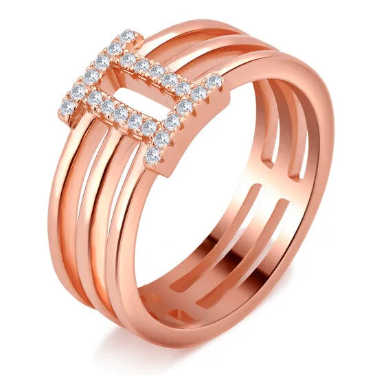 Rings JMS always Original DiamondMuse 020 Carat TW Roman Digit II Cubic Zirconia Rose Tone Fashion Ring Womens in Sterling Silver Rings JMS always Original DiamondMuse 020 Carat TW Roman Digit II Cubic Zirconia Rose Tone Fashion Ring Womens in Sterling Silver