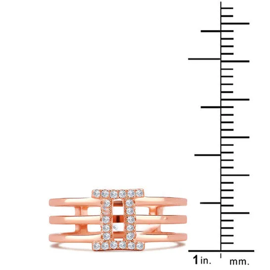 Rings JMS always Original DiamondMuse 020 Carat TW Roman Digit II Cubic Zirconia Rose Tone Fashion Ring Womens in Sterling Silver Rings JMS always Original DiamondMuse 020 Carat TW Roman Digit II Cubic Zirconia Rose Tone Fashion Ring Womens in Sterling Silver