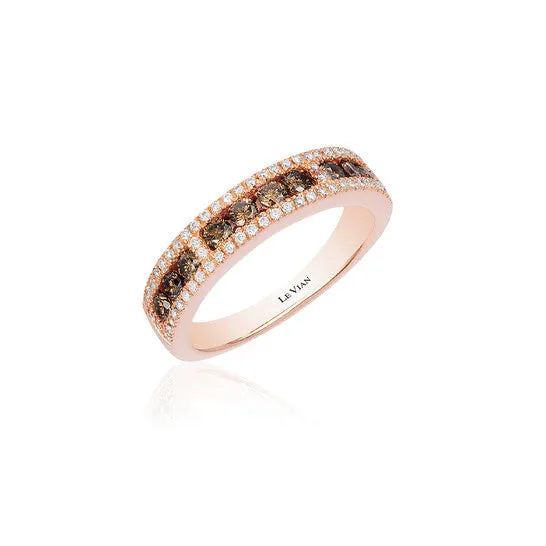 Rings JMS always Original Le Vian Chocolatier Ring Chocolate Diamonds Vanilla Diamonds set in 14K Strawberry Gold Ring Size 7 R4824DB Rings JMS always Original Le Vian Chocolatier Ring Chocolate Diamonds Vanilla Diamonds set in 14K Strawberry Gold Ring Size 7 R4824DB