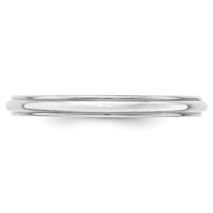 Rings Solid 14K White Gold 25mm Half Round with Edge MensWomens Wedding Band Ring Size 4 Goldia Rings Solid 14K White Gold 25mm Half Round with Edge MensWomens Wedding Band Ring Size 4 Goldia