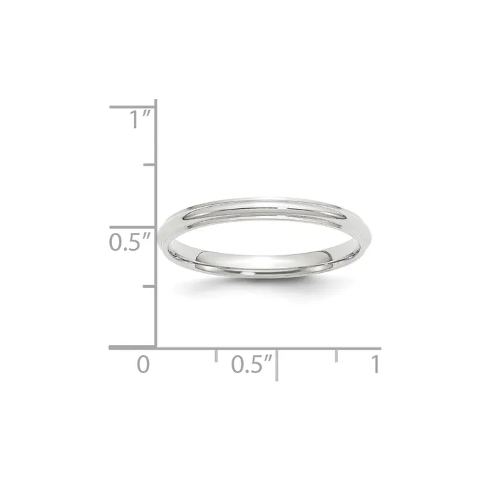 Rings Solid 14K White Gold 25mm Half Round with Edge MensWomens Wedding Band Ring Size 4 Goldia Rings Solid 14K White Gold 25mm Half Round with Edge MensWomens Wedding Band Ring Size 4 Goldia