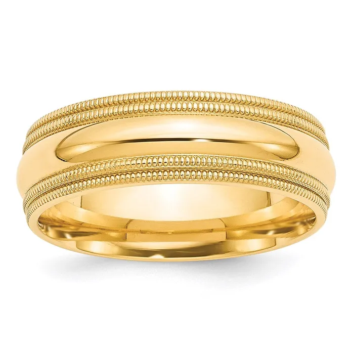 Rings Solid 18K Yellow Gold 7mm Double Milgrain Comfort Fit MensWomens Wedding Band Ring Size 105 Goldia Rings Solid 18K Yellow Gold 7mm Double Milgrain Comfort Fit MensWomens Wedding Band Ring Size 105 Goldia