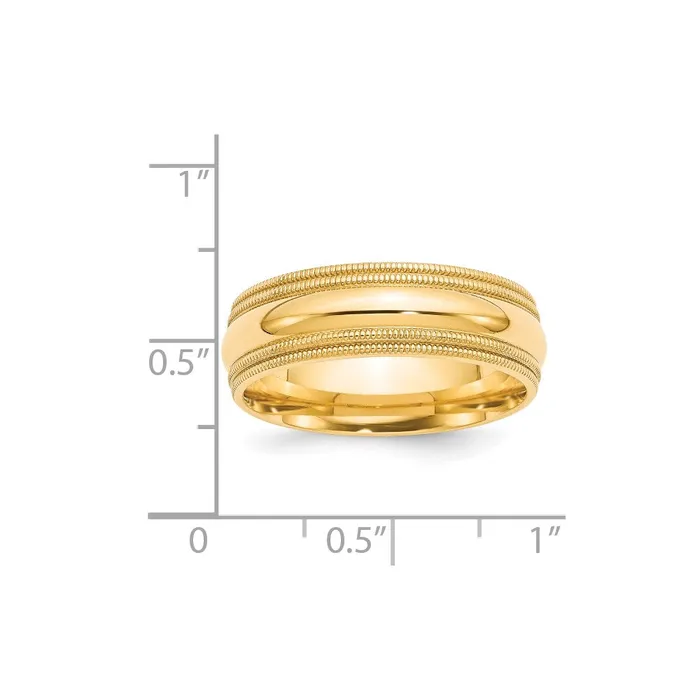 Rings Solid 18K Yellow Gold 7mm Double Milgrain Comfort Fit MensWomens Wedding Band Ring Size 105 Goldia Rings Solid 18K Yellow Gold 7mm Double Milgrain Comfort Fit MensWomens Wedding Band Ring Size 105 Goldia