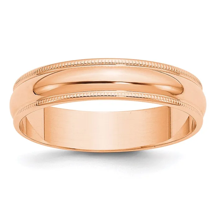 Rings Solid 18K Yellow Gold Rose Gold 5mm Light Weight Milgrain Half Round MensWomens Wedding Band Ring Size 12 Goldia Rings Solid 18K Yellow Gold Rose Gold 5mm Light Weight Milgrain Half Round MensWomens Wedding Band Ring Size 12 Goldia