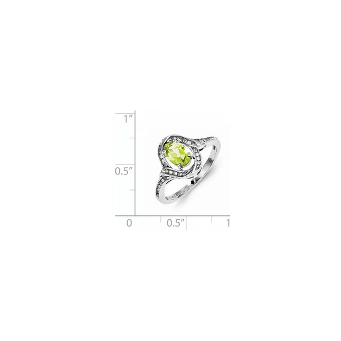 Rings Sterling Silver Diamond u0026 Peridot Ring Goldia