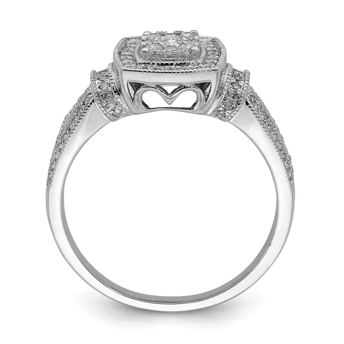 Rings Sterling Silver Rhodium Diamond Ring Goldia