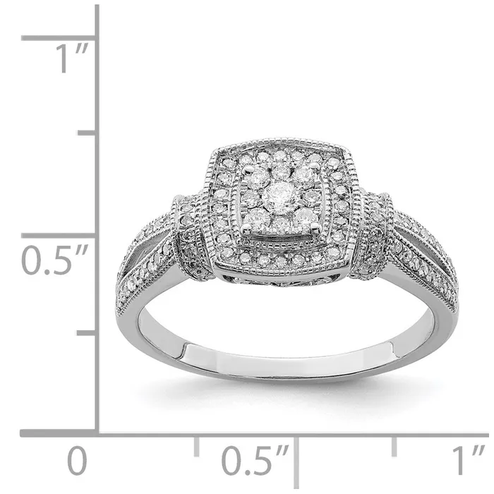 Rings Sterling Silver Rhodium Diamond Ring Goldia