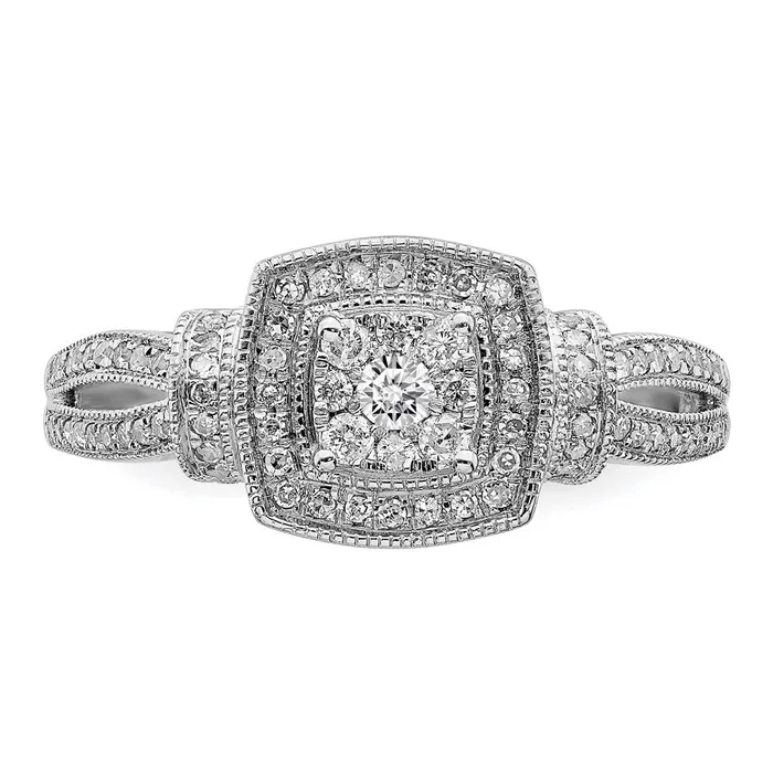 Rings Sterling Silver Rhodium Diamond Ring Goldia