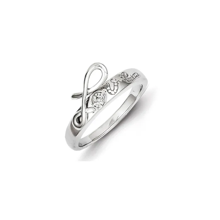 Rings Sterling Silver Rhodium Plated Diamond Love Ring Goldia