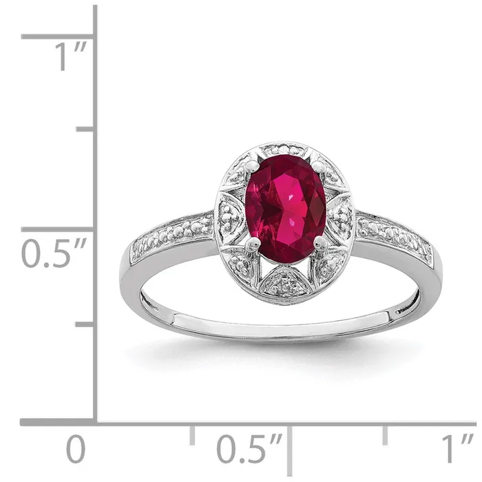 Rings Sterling Silver Rhodiumplated Diamond u0026 Created Ruby Ring Goldia