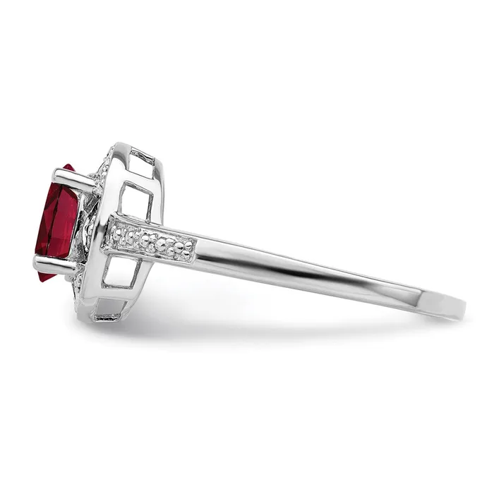 Rings Sterling Silver Rhodiumplated Diamond u0026 Created Ruby Ring Goldia