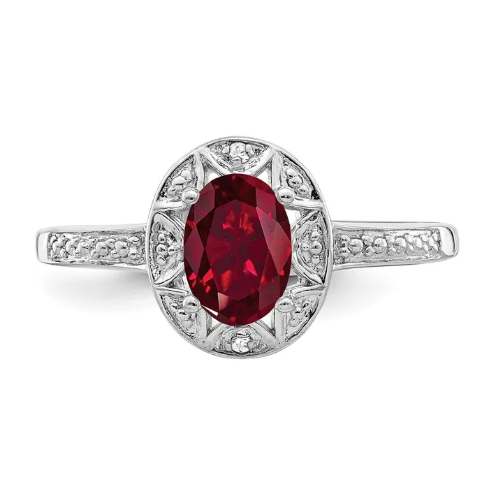 Rings Sterling Silver Rhodiumplated Diamond u0026 Created Ruby Ring Goldia