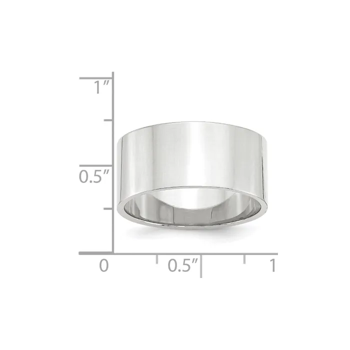 Solid 10K White Gold 10mm Light Weight Flat MensWomens Wedding Band Ring Size 65 Goldia Rings Solid 10K White Gold 10mm Light Weight Flat MensWomens Wedding Band Ring Size 65 Goldia Rings