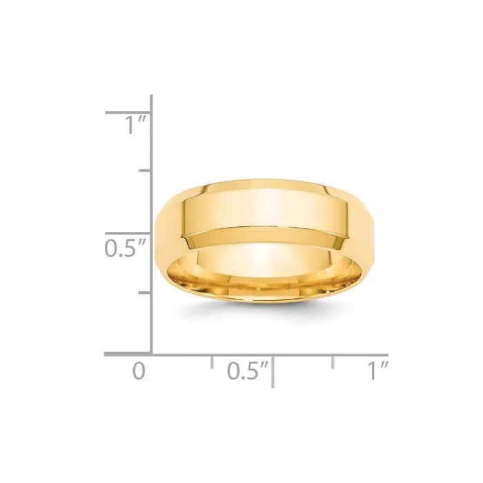 Solid 10K Yellow Gold 7mm Bevel Edge Comfort Fit MensWomens Wedding Band Ring Size 115 Goldia Rings Solid 10K Yellow Gold 7mm Bevel Edge Comfort Fit MensWomens Wedding Band Ring Size 115 Goldia Rings