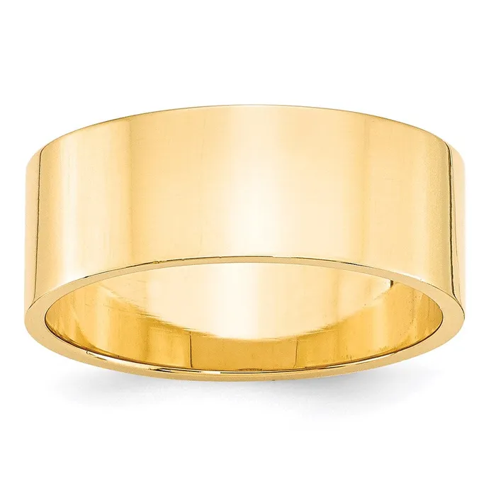 Solid 10K Yellow Gold 8mm Light Weight Flat MensWomens Wedding Band Ring Size 55 Goldia Rings Solid 10K Yellow Gold 8mm Light Weight Flat MensWomens Wedding Band Ring Size 55 Goldia Rings