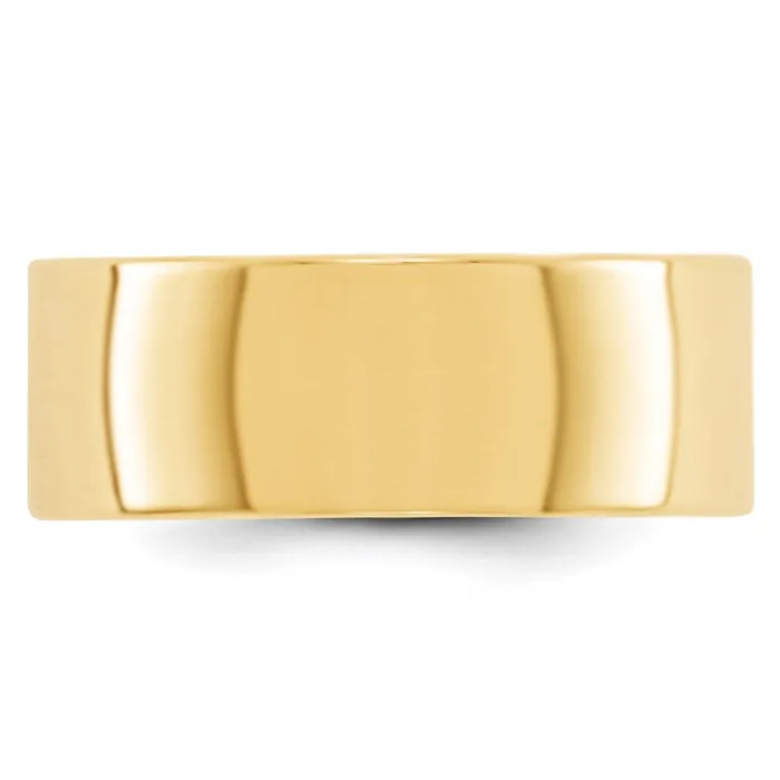 Solid 10K Yellow Gold 8mm Light Weight Flat MensWomens Wedding Band Ring Size 55 Goldia Rings Solid 10K Yellow Gold 8mm Light Weight Flat MensWomens Wedding Band Ring Size 55 Goldia Rings