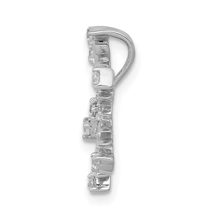 Solid 14k White Gold 16ct Simulated CZ SnowflaKe Chain Slide Goldia Necklaces