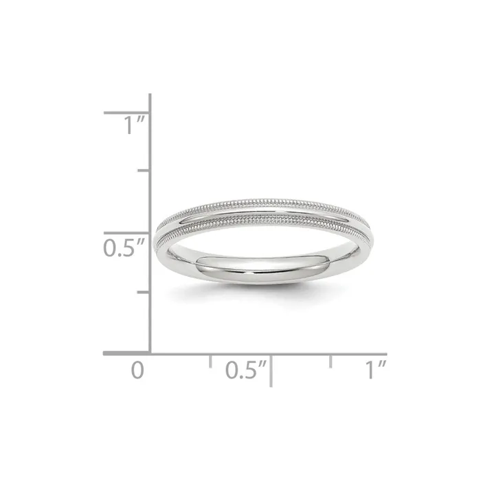 Solid 14K White Gold 3mm Milgrain Comfort Fit MensWomens Wedding Band Ring Size 8 Goldia Rings Solid 14K White Gold 3mm Milgrain Comfort Fit MensWomens Wedding Band Ring Size 8 Goldia Rings