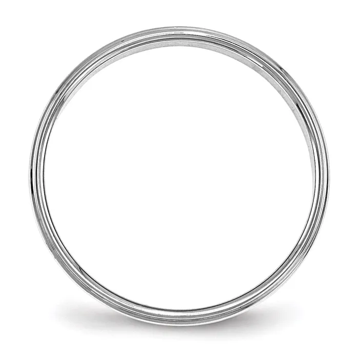 Solid 14K White Gold 4mm Flat with Step Edge MensWomens Wedding Band Ring Size 9 Goldia Rings Solid 14K White Gold 4mm Flat with Step Edge MensWomens Wedding Band Ring Size 9 Goldia Rings