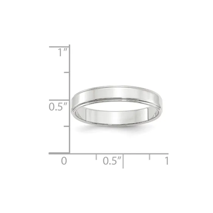 Solid 14K White Gold 4mm Flat with Step Edge MensWomens Wedding Band Ring Size 9 Goldia Rings Solid 14K White Gold 4mm Flat with Step Edge MensWomens Wedding Band Ring Size 9 Goldia Rings