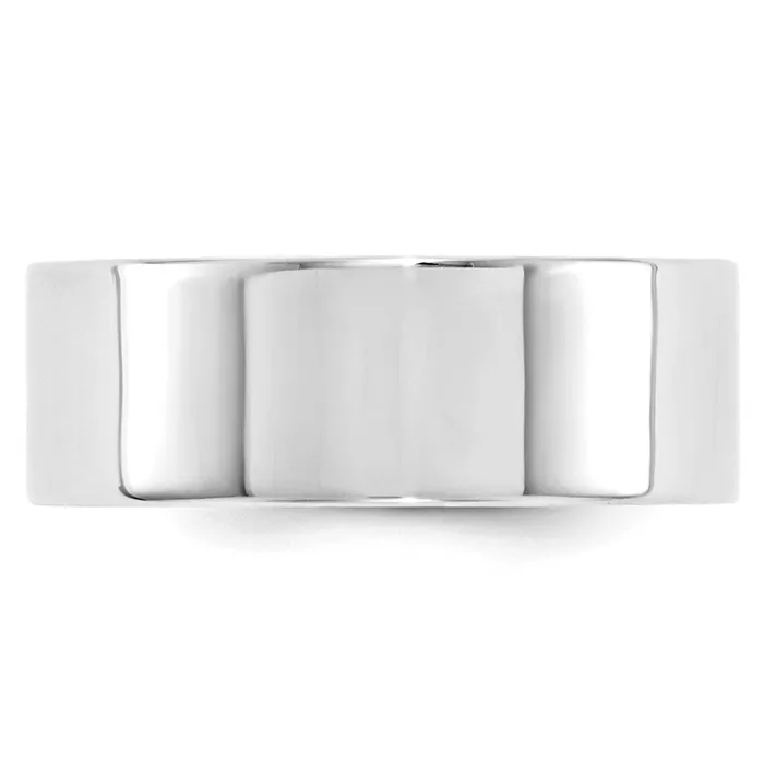 Solid 14K White Gold 8mm Standard Flat Comfort Fit MensWomens Wedding Band Ring Size 5 Goldia Rings Solid 14K White Gold 8mm Standard Flat Comfort Fit MensWomens Wedding Band Ring Size 5 Goldia Rings