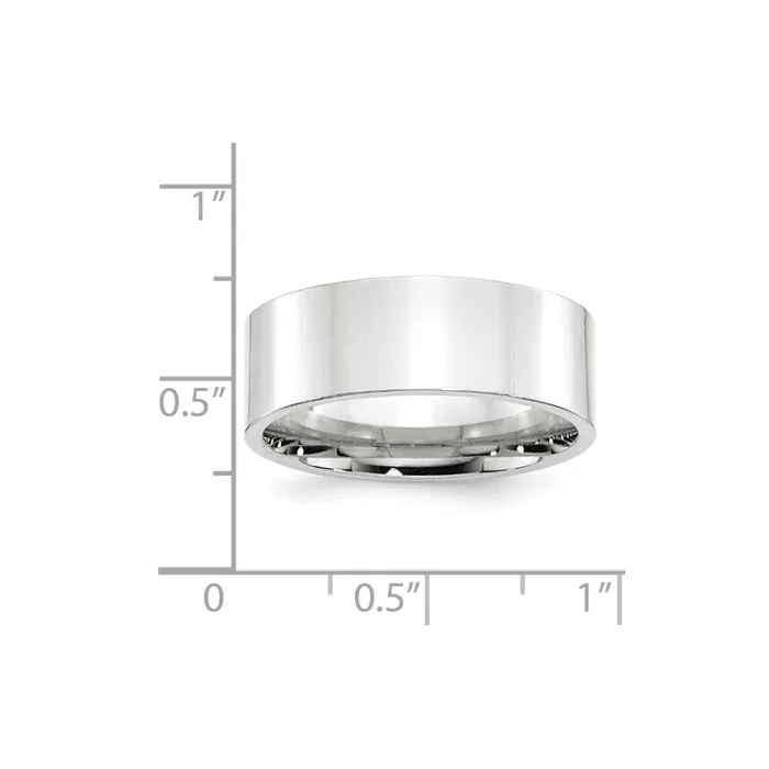 Solid 14K White Gold 8mm Standard Flat Comfort Fit MensWomens Wedding Band Ring Size 5 Goldia Rings Solid 14K White Gold 8mm Standard Flat Comfort Fit MensWomens Wedding Band Ring Size 5 Goldia Rings