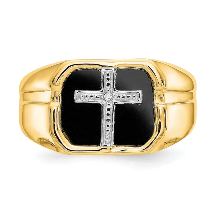 Solid 14k White Gold AAA Simulated CZ mens Ring Goldia Rings