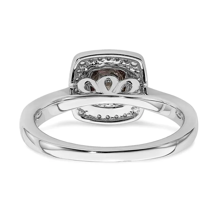 Solid 14k White Gold Mystic Fire Simulated CZ Halo Engagement Ring Goldia Rings